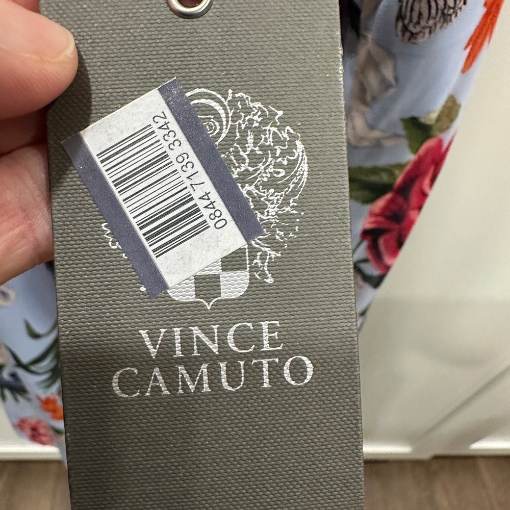 Vince Camuto Floral Sleeveless Dress with Neck Bow NWY SZ 16 - Picture 4 of 9